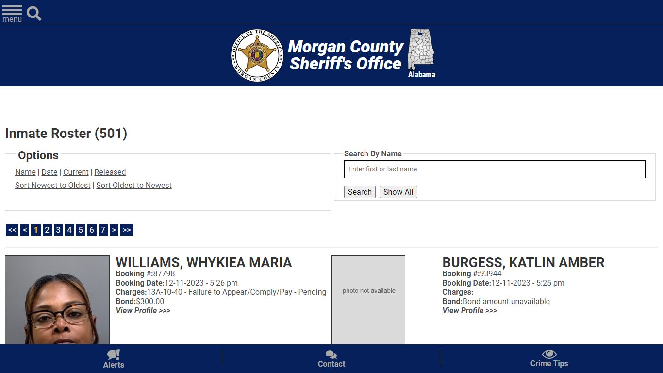 Inmate Roster (482) - Morgan County Sheriff, Alabama